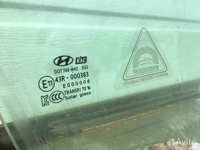 Стекло двери передней правой Hyundai Sonata 82420C