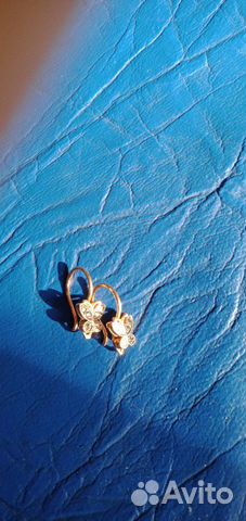 Серьги золотые с фианитами