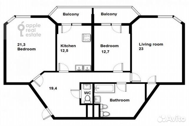 3-к квартира, 108 м², 4/10 эт.