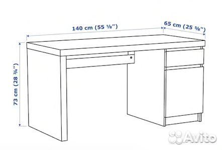 Стол письменный Икеа IKEA белый