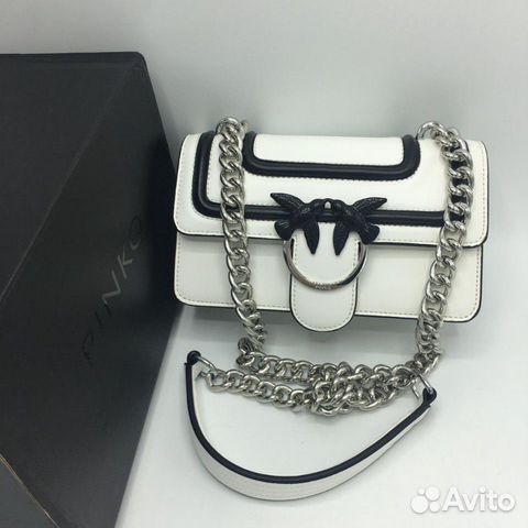 Новая женская сумка клатч на цепочке Pinko белая