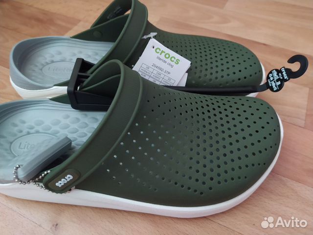 Crocs кроксы новые оливкового цвета m10/w12