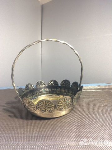 Винтаж Мельхиор Конфетница-сахарница, корзинка 70е