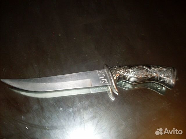 Нож с резной мельхиоровой ручкой самодельный 160,0