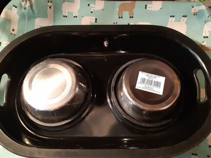 Миска двойная для собак и крупных кошек