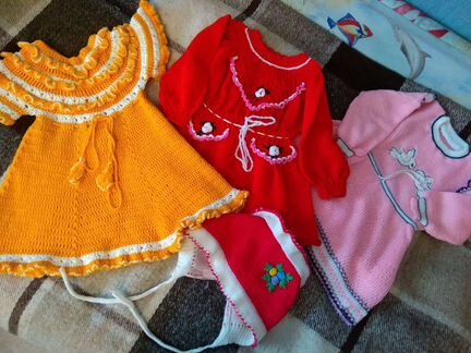 Вязаные платья для девочки до 1 года периода СССР