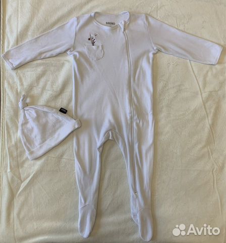 Комбинезон слип Bruno baby wear 80 и шапочка 46