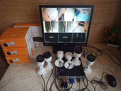 Комплект видеонаблюдения 6 уличных камер