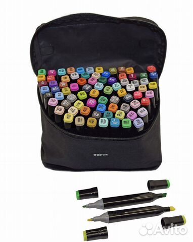 Набор профессиональных двухсторонних маркеров для