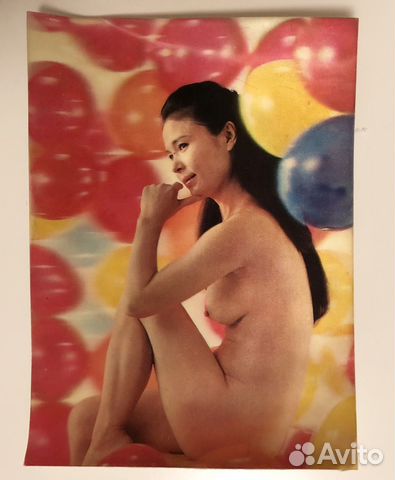Стерео открытка 3D Японская девушка Ню Винтаж