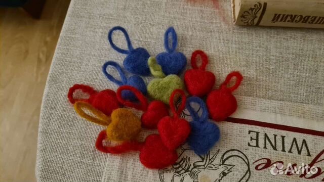 Валяные сердечки