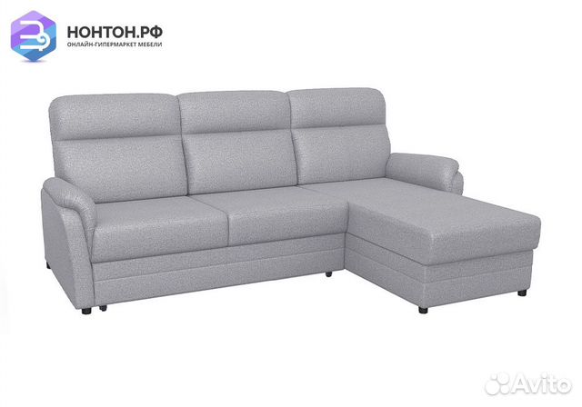 Диван угловой дельфин Омега 2-1 светло-серый