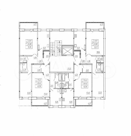 2-к. квартира, 55,1 м², 3/9 эт.