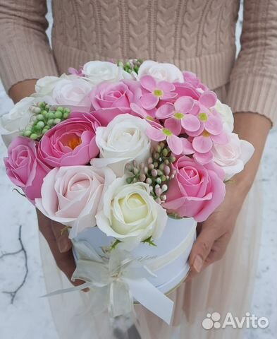 Подарок из мыльных роз