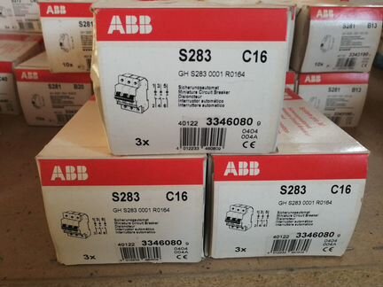 Автоматический выключатель 3-полюсный 16А ABB