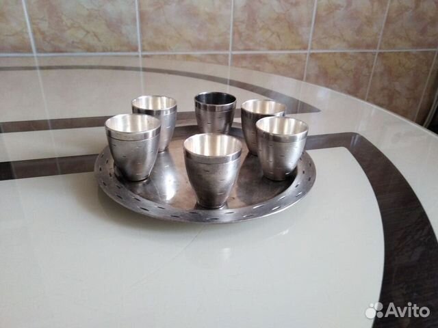 Винтажный коньячный набор, мельхиор, СССР,1974 г