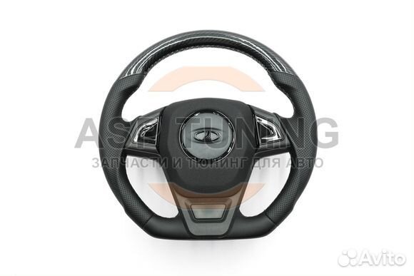 Анатомический руль барс в экокоже Лада 4х4 Карбон