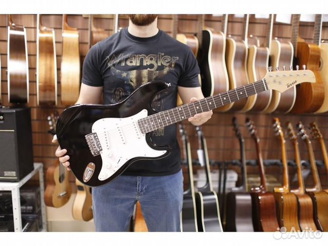 Terris tpack-1 BK Электрогитара черная в наборе с