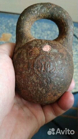 Старинная весовая гиря 5 фунтов, клейма