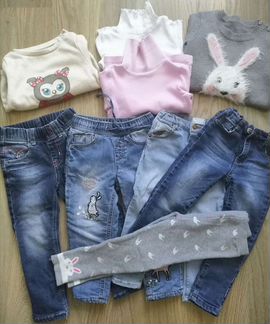 Джинсы, свитера, водолазки, для девочки, 98