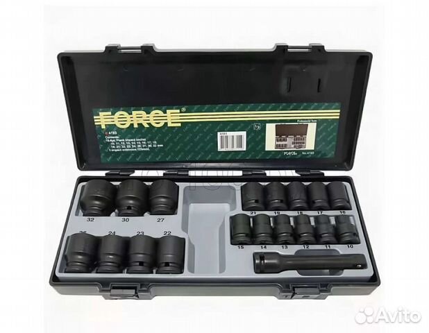 Набор коротких ударных головок 1/2’’ 19 пр. Force