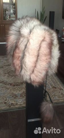 Подростковая песцовая шапка