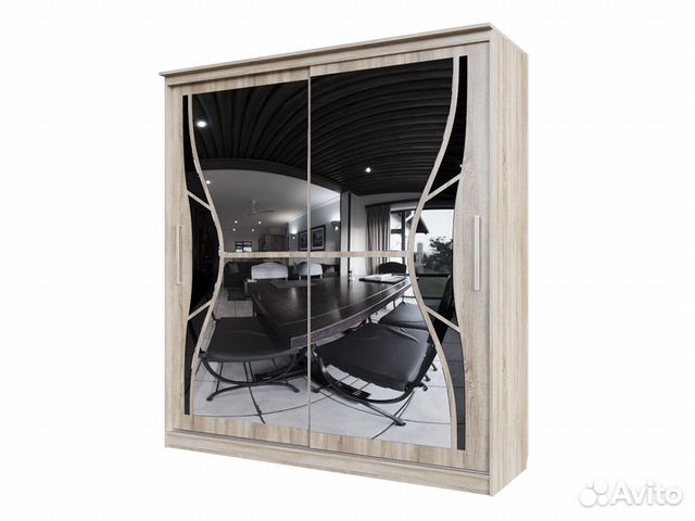 Шкаф-купе №19 2,0 м с зеркалом Симфония