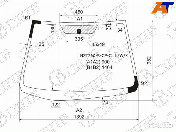 Стекло лобовое toyota premio
