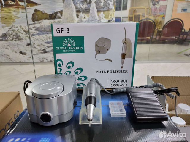 Аппарат для маникюра серебро GF-3, 80 Вт