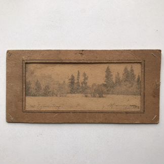 Картина графика пейзаж военная 1942 год