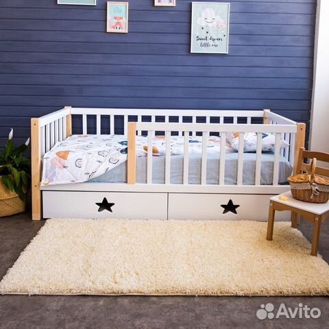 Кроватка берёза детская с бортиком сингл