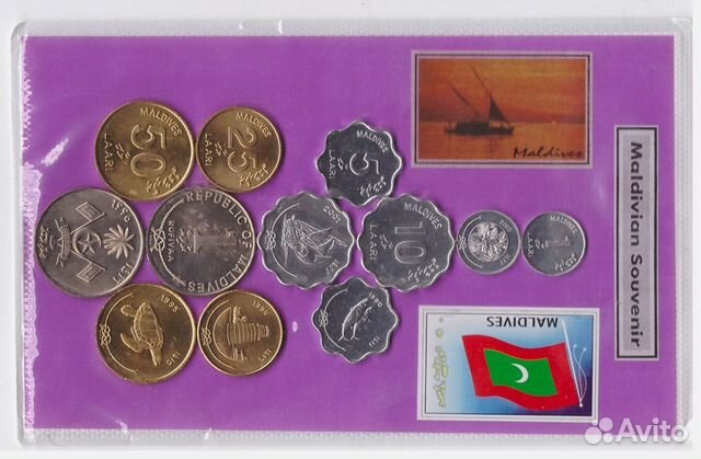Набор монет 6 шт. Мальдивы Maldivian Souvenir
