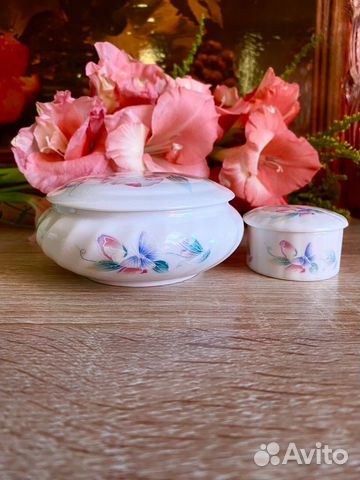 Фарфоровые шкатулки, винтаж. Англия
