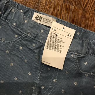 Новые джинсы вельвет штаны H&M р.104