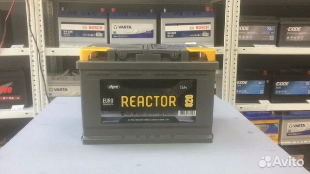 Аккумулятор 75Ач Аком Реактор пусковой 820А