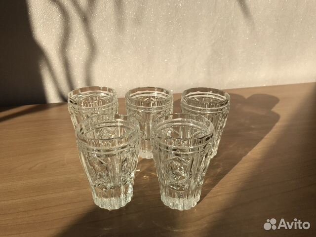 Набор стопок 5 штук. Хрусталь. Посуда СССР