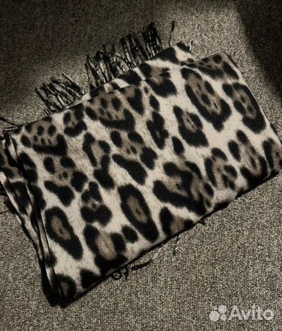 Палантин леопард кашемировый