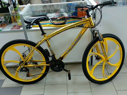 Велосипед на дисках золотой