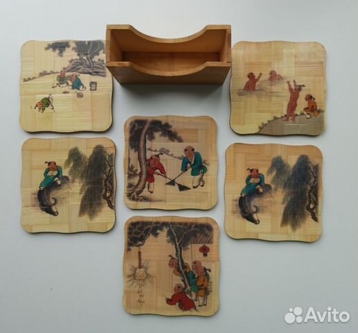 Подставка бамбук Япония под пиво (суши, пиалы)