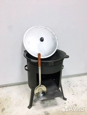 Казан чугунный 16 л + печь + шумовка в подарок