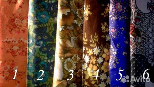 Отрезы ткани СССР шелк, ситец