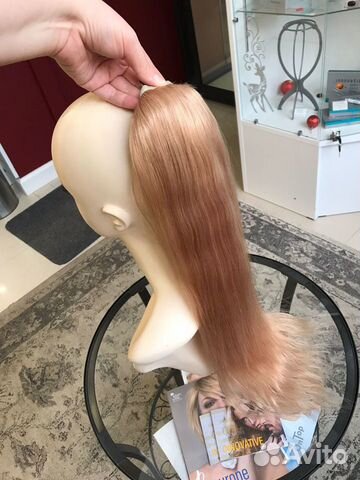 Хвост из натуральных волос на ленте (60см)