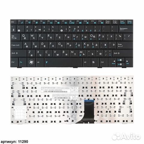 Клавиатура Asus Eee PC 1001H, 1005HA,1008HA черная