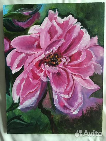 Картина маслом цветы/весенние цветы