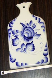 Разделочная (сырная) доска Гжель, сделано в СССР