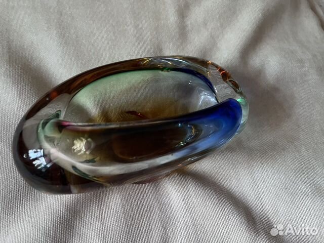 Пепельница - Вазочка Чешское Цветное Стекло