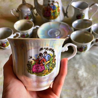Кофейный сервиз (новый) перламутровый