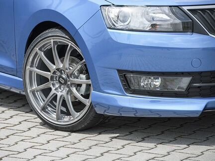 Накладка переднего бампера Skoda Rapid Rieger - St