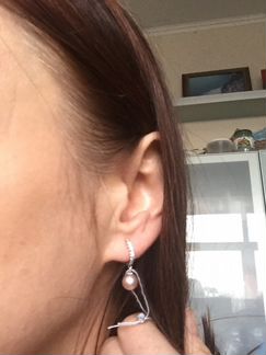 Серебряные серьги с жемчугом новые