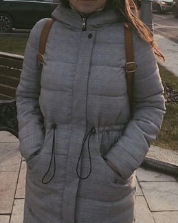 Пальто женское зимнее утеплённое с капюшоном 42-44